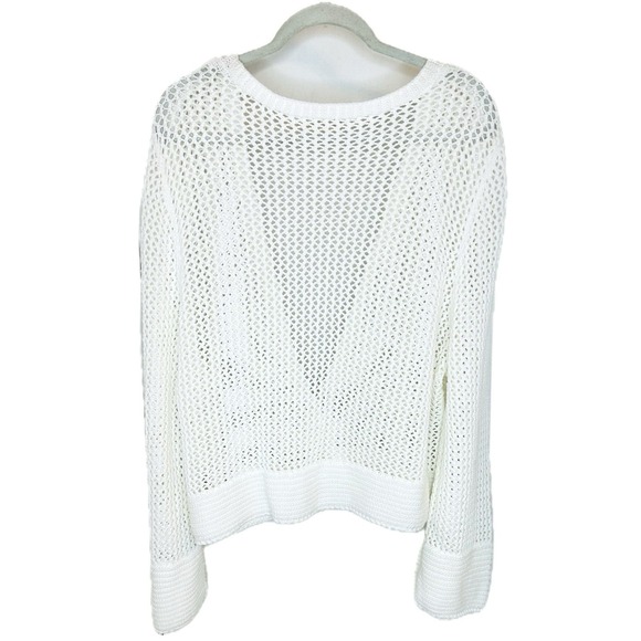 Soft Surroundings Sakari Cardigan Sweater 2X 24W White Open Knit Button Cropped - Picture 5 of 8